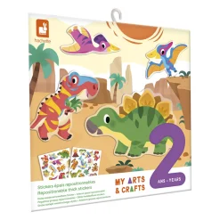 Coffret Créatif Stickers Epais Repositionnables Dinos - 2 ans