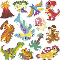 Coffret Créatif Stickers Epais Repositionnables Dinos - 2 ans