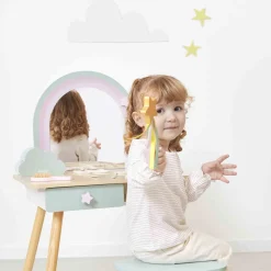 Coiffeuse en bois et accessoires Licorne