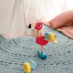 Jeu d'équilibre flamant rose (bois)