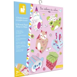 Kit Créatif - 12 Boîtes en Papier Kawaii à Créer