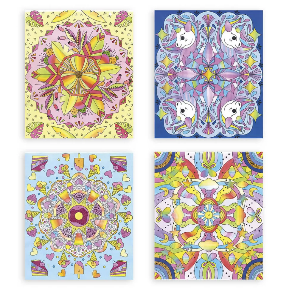 Kit Créatif - 4 Tableaux Peinture Arc-en-Ciel Mandala