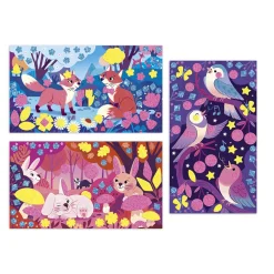 Kit Créatif - Stickers Mousse Sables Fluo Amis de la Forêt