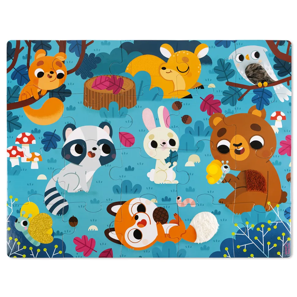 Puzzle Tactile Les Animaux de la Forêt 20 pièces