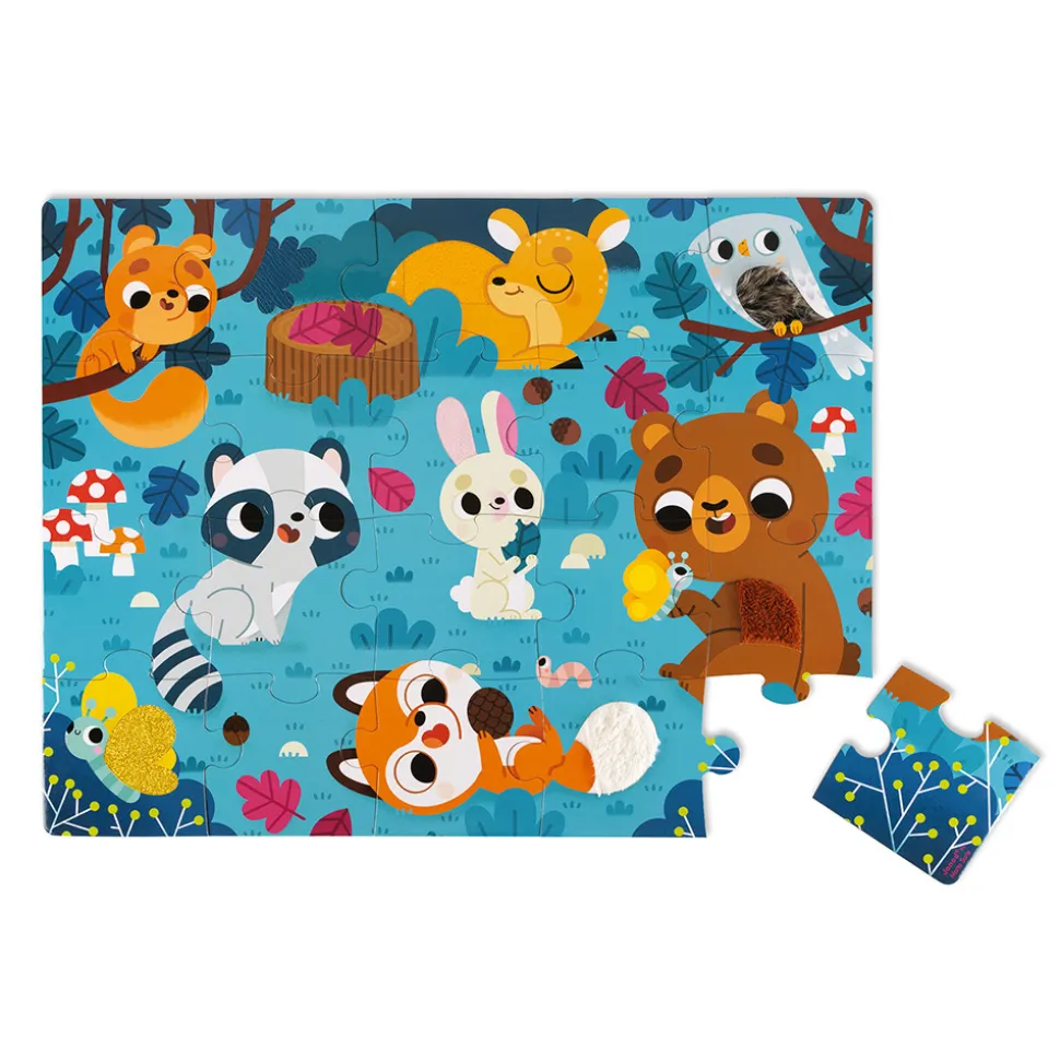 Puzzle Tactile Les Animaux de la Forêt 20 pièces