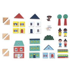 Set de 36 cubes en bois Ville - Cross Roads
